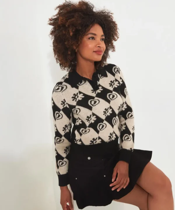 Knitwear & Cardigans<Joe Browns Check Mate Collared Jumper