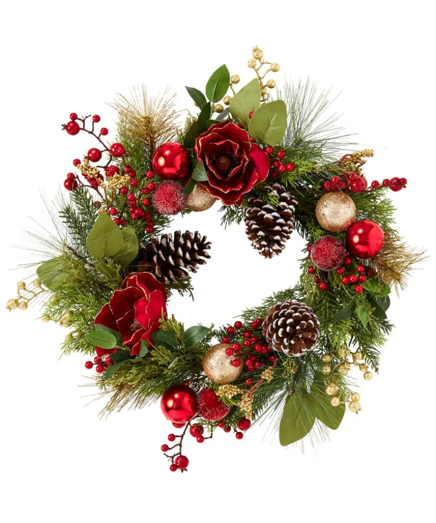 christmas_magnolia_wreath_1.webp Christmas Decorations<Joe Browns Christmas Magnolia Wreath