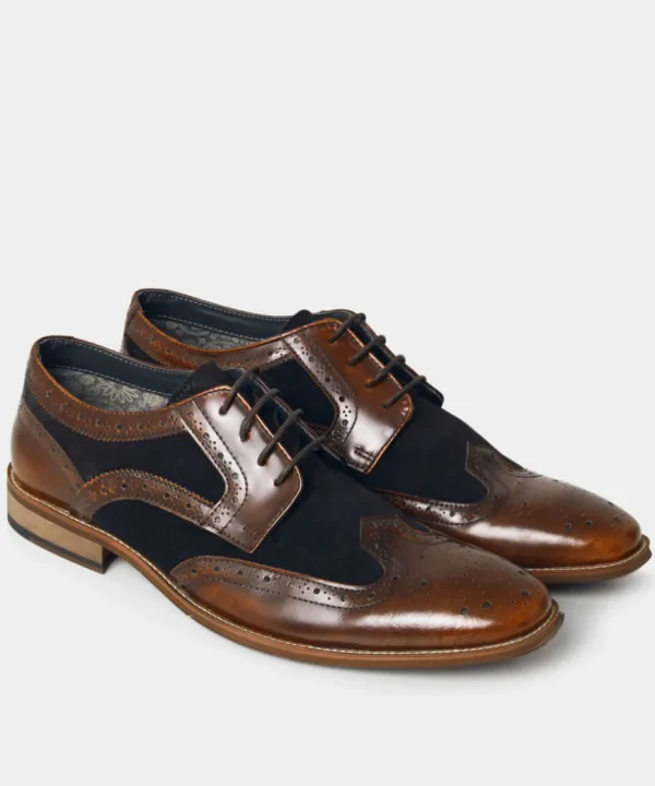 Boots& Shoes & Trainers<Joe Browns Dapper High Shine Leather And Suede Brogues