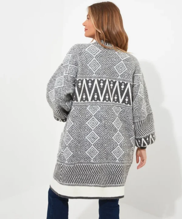 Knitwear & Cardigans<Joe Browns Dazzling Geo Balloon Sleeve Cardigan