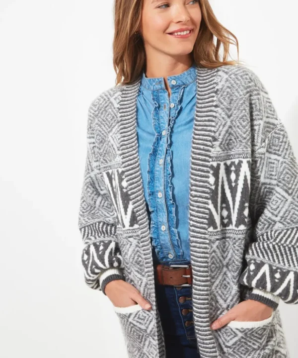 Knitwear & Cardigans<Joe Browns Dazzling Geo Balloon Sleeve Cardigan