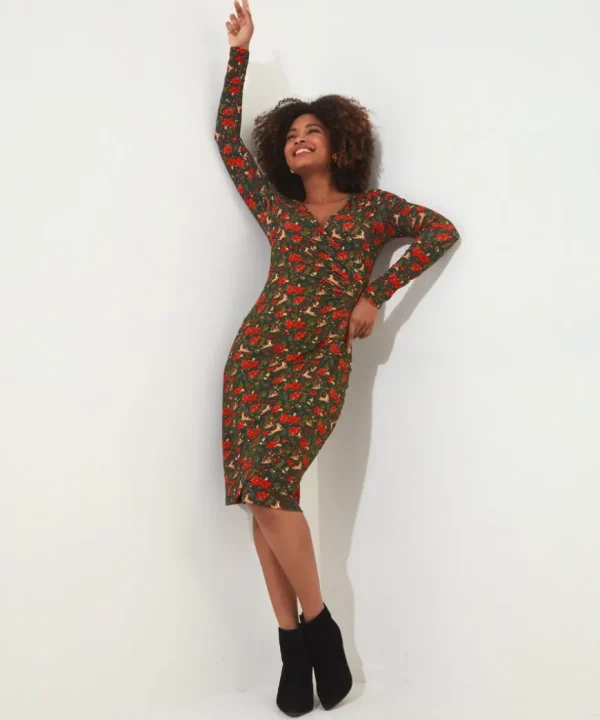 Dresses<Joe Browns Fabulously Festive Wrap Dress