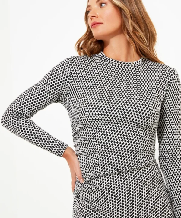 Dresses<Joe Browns Geo Jacquard Ruched Side Jersey Dress