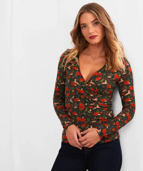 Tops& Tunics & Shirts<Joe Browns Radiant Reindeer Wrap Top