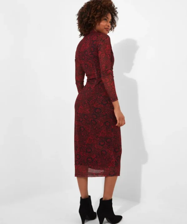 Dresses<Joe Browns Ruched Front Button Through Mesh Dress