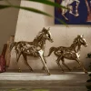 Home Accessories<Joe Browns Set Of 2 Cast Iron Antique Gold Horse Statues