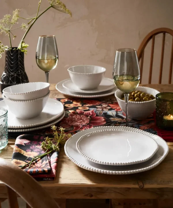 Home Accessories<Joe Browns Set Of 4 Organic Beaded Dinner Plates